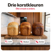 Drie korstkleuren: licht, gemiddeld en donker