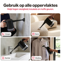 Gebruik op alle oppervlaktes: voegen, bank, sanitair en kleding