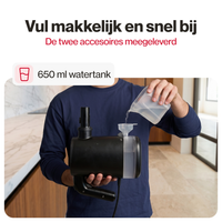 Grote watertank van 650 ml, makkelijk bijvullen